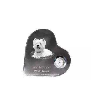 West Highland White Terrier zegar w kształcie serca z psem Art-Dog