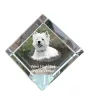 West Highland White Terrier, Weißer Hochlandterrier, Westie - Kristallwürfel mit Bild, Pferdebild im Kristall, sechseckiger Papierclip der Marke Art-Dog