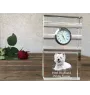 West Highland White Terrier, Weißer Hochlandterrier, Westie - Glasuhr mit Foto, Foto eines Hundes im Kristall, personalisierte Tischuhr für das Büro der Marke Art-Dog