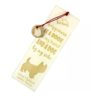 West Highland White Terrier, Westie, Westy - dog bookmark, personalized bookmark, dog gadget for Art-Dog brand readers