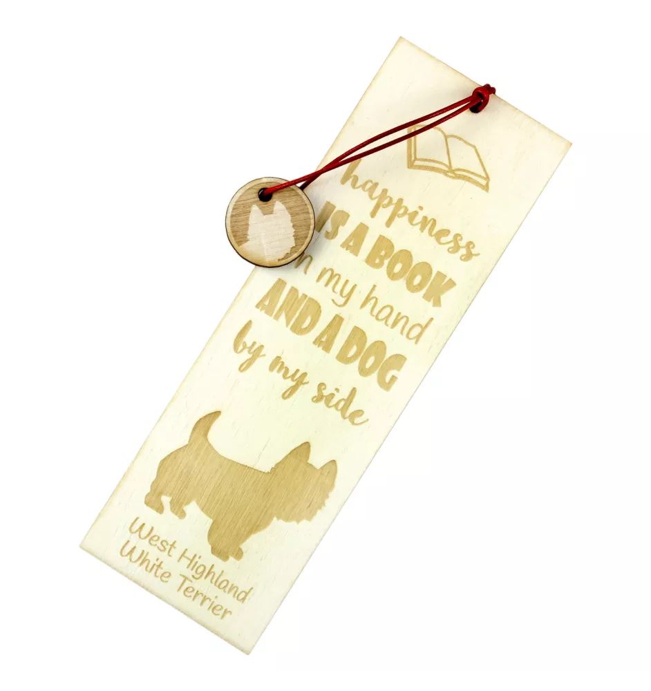West Highland White Terrier, Westie, Westy - dog bookmark, personalized bookmark, dog gadget for Art-Dog brand readers