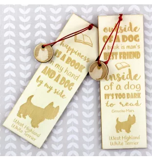 West Highland White Terrier, Weißer Hochlandterrier, Westie - Lesezeichen mit Hund, personalisiertes Lesezeichen, Hundeaccessoire für Leser der Marke Art-Dog
