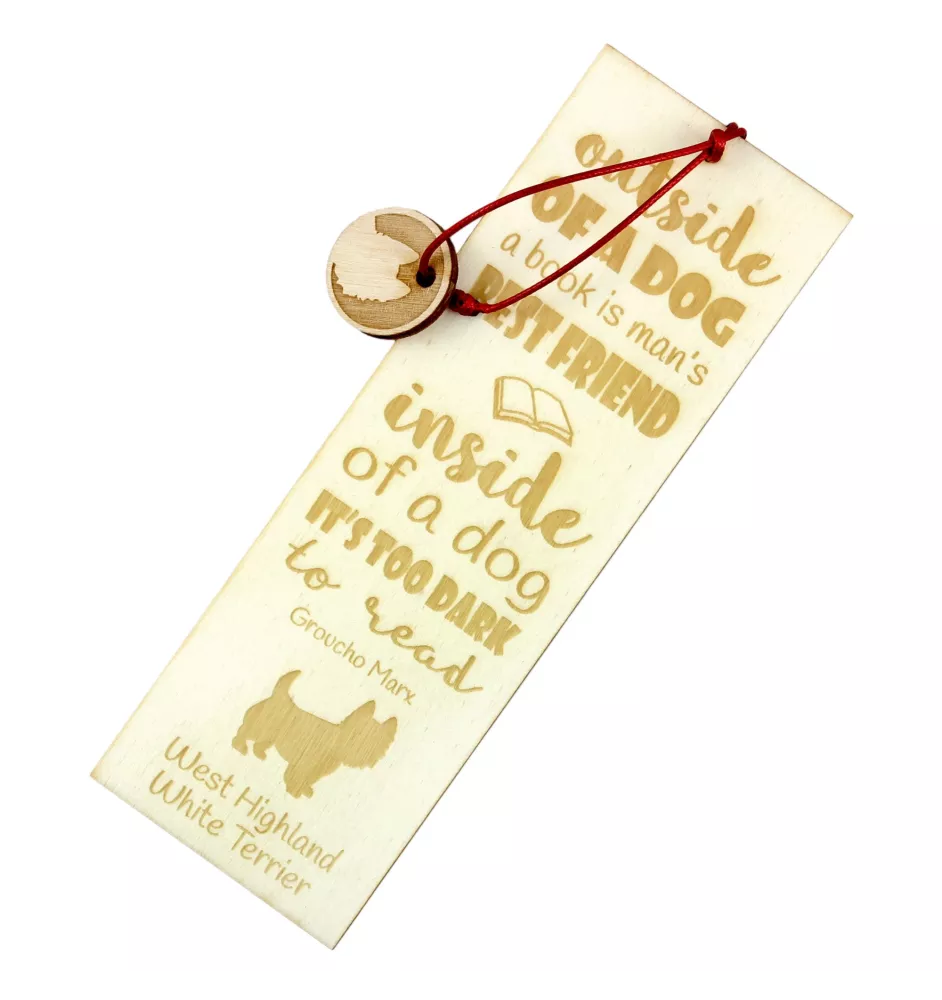 West Highland White Terrier, Weißer Hochlandterrier, Westie - Lesezeichen mit Hund, personalisiertes Lesezeichen, Geschenk für Bücherwurm von der Marke Art-Dog