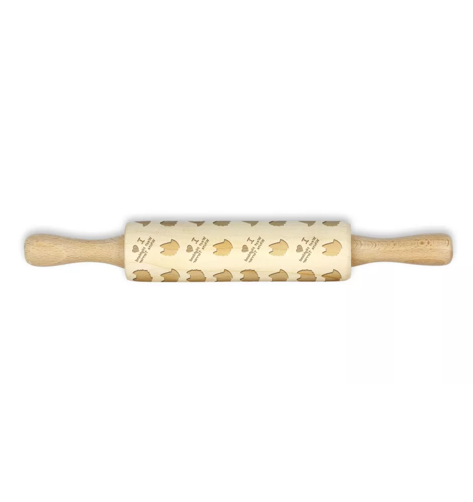 West Highland White Terrier, Weißer Hochlandterrier, Westie - kleiner Nudelholz mit Hundemuster, Nudelholz für Kinder, Verzierung von Keramikton von Art-Dog.