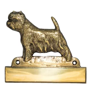 West Highland White Terrier, Weißer Hochlandterrier, Westie - Haustürschild mit Hund, Messingschild mit Namen, personalisiertes Türschild mit Markennamen Art-Dog