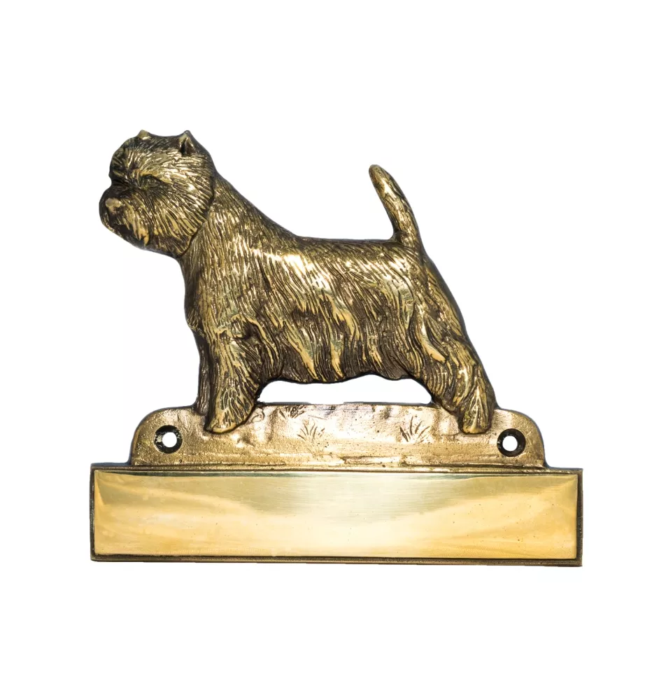 West Highland White Terrier, Weißer Hochlandterrier, Westie - Haustürschild mit Hund, Messingschild mit Namen, personalisiertes Türschild mit Markennamen Art-Dog