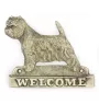 West Highland White Terrier, Westie - une plaque de porte avec un chien, une plaque de bienvenue en laiton, une enseigne exceptionnelle avec l'inscription Welcome de la marque Art-Dog