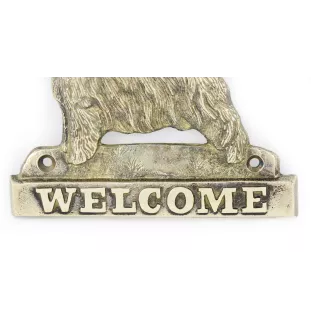 West Highland White Terrier, Westie - une plaque de porte avec un chien, une plaque de bienvenue en laiton, une enseigne exceptionnelle avec l'inscription Welcome de la marque Art-Dog