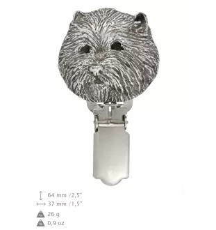 West Highland White Terrier, Westie, Westy - brooch with a clip, holder for a start number, silver-plated dog show pin from the Art-Dog brand