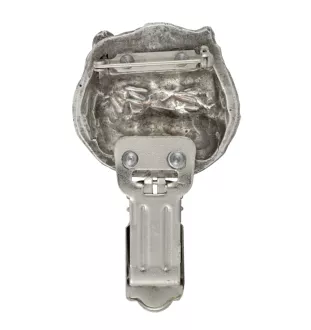 West Highland White Terrier, Weißer Hochlandterrier, Westie - Brosche mit Clip, Startnummernhalter, versilberte Anstecknadel für Hundeausstellungen der Marke Art-Dog