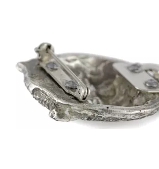 West Highland White Terrier, Westie - broche avec pince, support pour numéro de départ, épingle argentée pour exposition de chiens de la marque Art-Dog