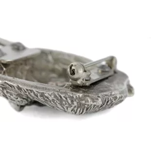 West Highland White Terrier, Westie - broche avec pince, support pour numéro de départ, épingle argentée pour exposition de chiens de la marque Art-Dog