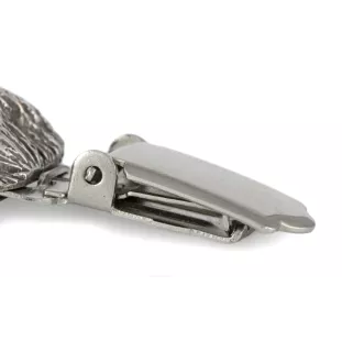 West Highland White Terrier, Weißer Hochlandterrier, Westie - Brosche mit Clip, Startnummernhalter, versilberte Anstecknadel für Hundeausstellungen der Marke Art-Dog