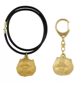 West Highland White Terrier, Westie - porte-clés et collier avec chien dans une boîte, produit plaqué or de haute qualité, marque Art-Dog