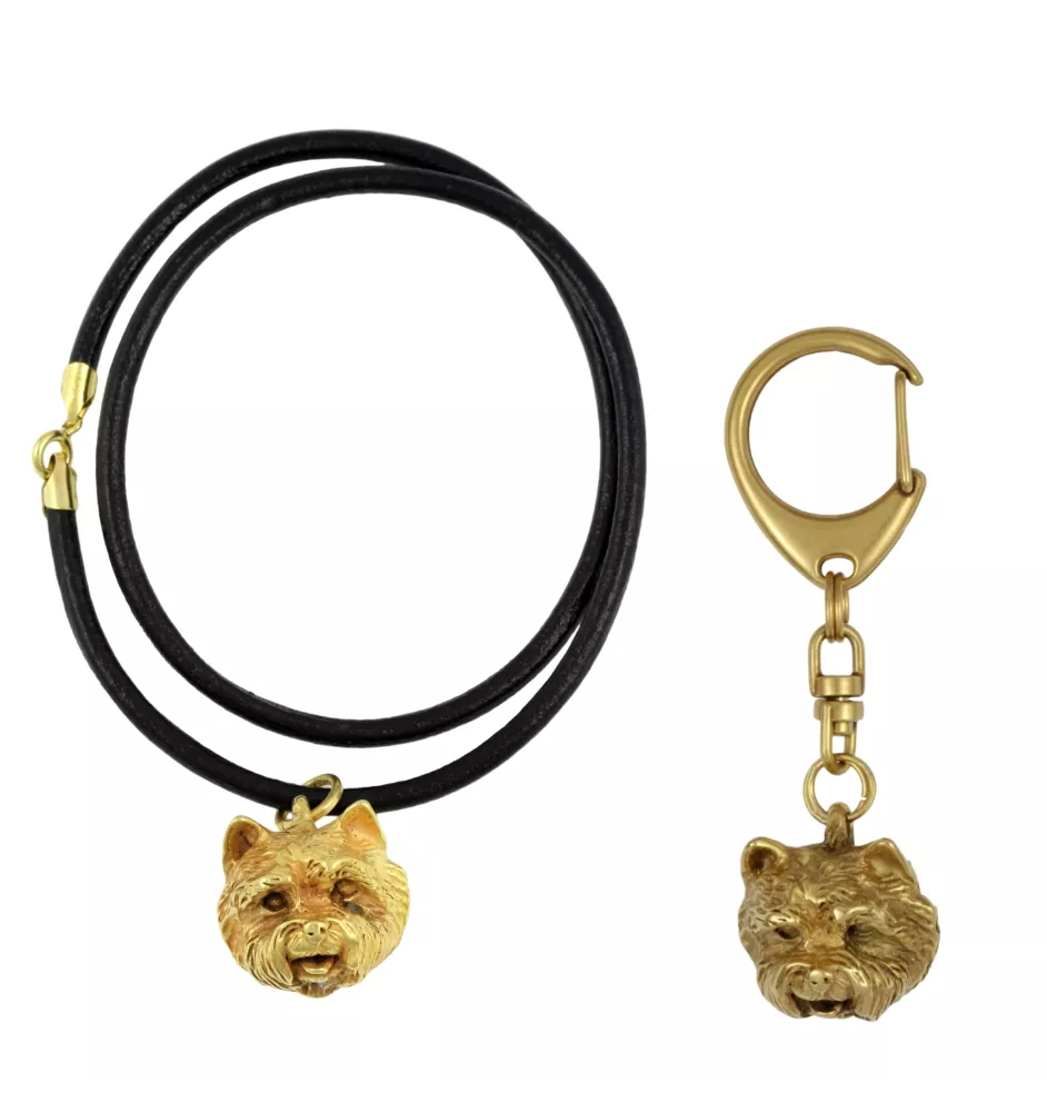 West Highland White Terrier, Westie I - porte-clés et collier avec chien dans une boîte, produit plaqué or de haute qualité, marque Art-Dog