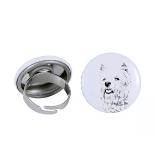 West Highland White Terrier, Weißer Hochlandterrier, Westie - Damen Schmuck mit dem Bild eines Hundes, handgefertigtes Produkt, Möglichkeit, Ihr eigenes Foto hinzuzufügen, Marke Art-Dog