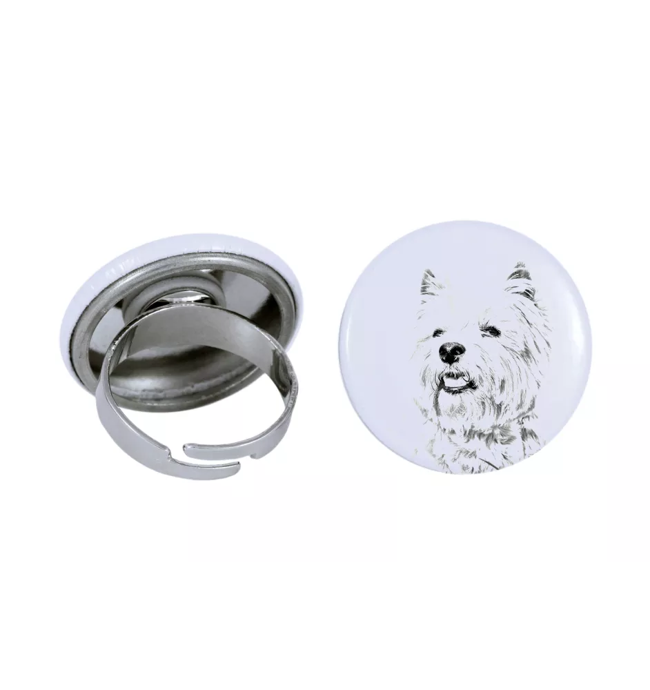 West Highland White Terrier, Weißer Hochlandterrier, Westie - Damen Schmuck mit dem Bild eines Hundes, handgefertigtes Produkt, Möglichkeit, Ihr eigenes Foto hinzuzufügen, Marke Art-Dog