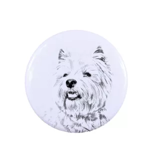 West Highland White Terrier, Weißer Hochlandterrier, Westie - Anstecknadel mit Ihrem Hund, fügen Sie Ihr eigenes Foto hinzu, Marke Art-Dog