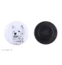 West Highland White Terrier, Weißer Hochlandterrier, Westie Magnet mit einem Hundepfotenabdruck, außergewöhnlich leicht, starker Magnet, handgefertigtes Produkt der Marke Art-Dog