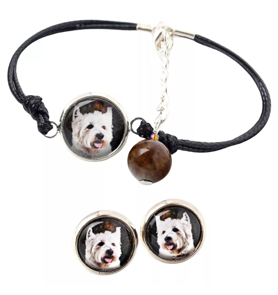 West Highland White Terrier, Westie - ensemble de bijoux avec votre photo, accessoire féminin, article fait main, produit fabriqué à la main avec passion pour la création de la marque Art-Dog