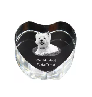 West Highland White Terrier serce kryształowe z psem Art-Dog