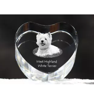 West Highland White Terrier serce kryształowe z psem Art-Dog