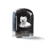 West Highland White Terrier, Weißer Hochlandterrier, Westie - Kristallwürfel mit Bild, Hundebild im Kristall, sechseckiger Papierclip von Art-Dog.