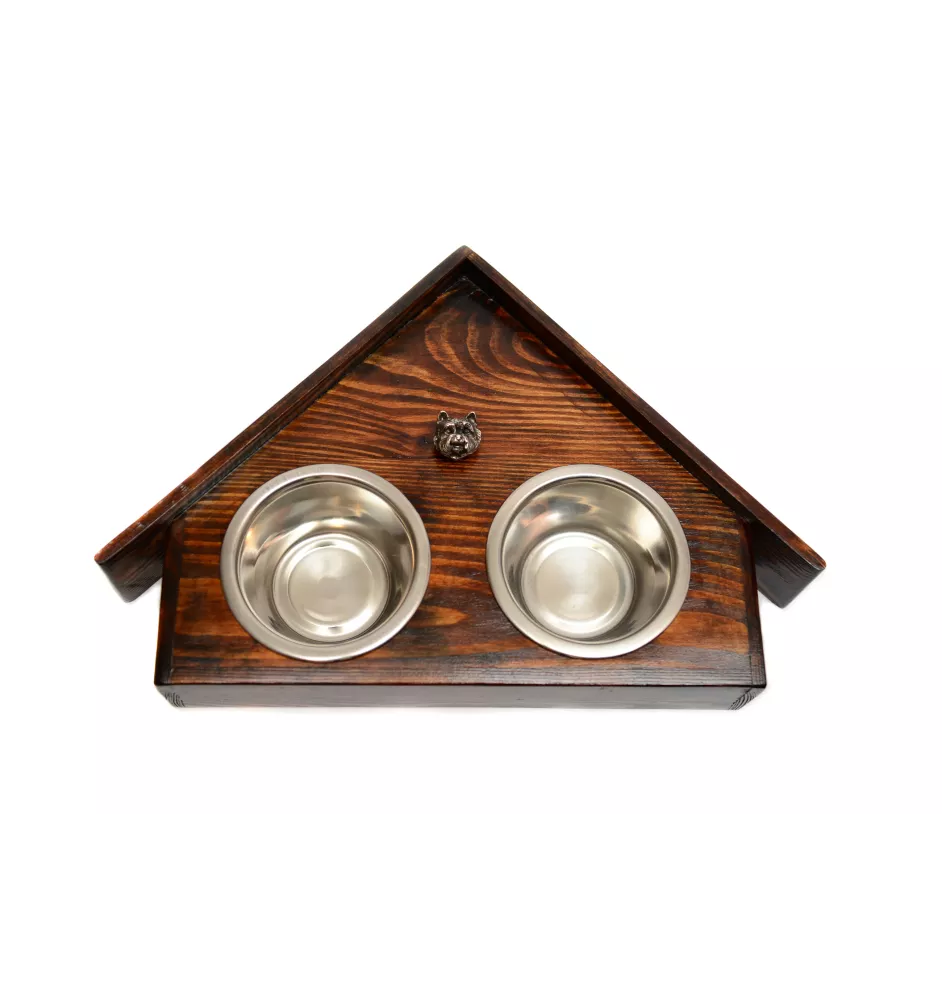 West Highland White Terrier drewniany stojak na miski w ksztalcie budy Art-Dog