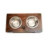 West Highland White Terrier, Westie, Westy I - wooden stand with bowls for a dog, steel dog bowls, a gift for adopting a dog from the Art-Dog brand