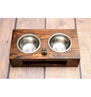 West Highland White Terrier, Westie I - support en bois avec des bols pour chien, bols pour chien en acier, cadeau pour l'adoption d'un chien de la marque Art-Dog