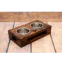 West Highland White Terrier, Westie, Westy I - wooden stand with bowls for a dog, steel dog bowls, a gift for adopting a dog from the Art-Dog brand