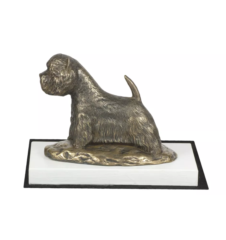 West Highland White Terrier, Westie, Westy - dog figurine, figure on a white base, trophy for Art-Dog dog show exhibition
