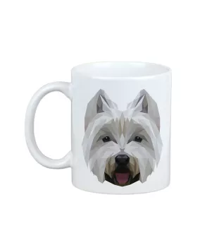 West Highland White Terrier, Westie, Westy - cup with a geometric dog image and the inscription Art-Dog