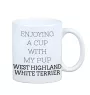 West Highland White Terrier, Westie, Westy - cup with a geometric dog image and the inscription Art-Dog