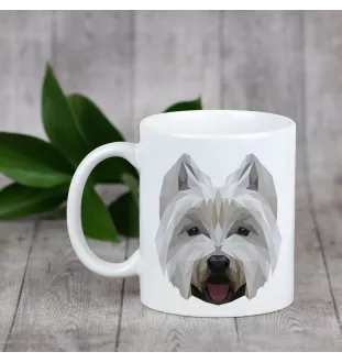 West Highland White Terrier, Westie, Westy - cup with a geometric dog image and the inscription Art-Dog