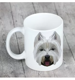West Highland White Terrier, Westie, Westy - cup with a geometric dog image and the inscription Art-Dog