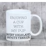 West Highland White Terrier, Westie, Westy - cup with a geometric dog image and the inscription Art-Dog