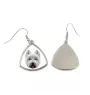 West Highland White Terrier, Westie - boucles d'oreilles avec une photo et un motif de chien géométrique Art-Dog