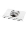 West Highland White Terrier, Westie, Westy - geometric mouse pad with a picture and text by Art-Dog