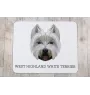 West Highland White Terrier, Westie, Westy - geometric mouse pad with a picture and text by Art-Dog