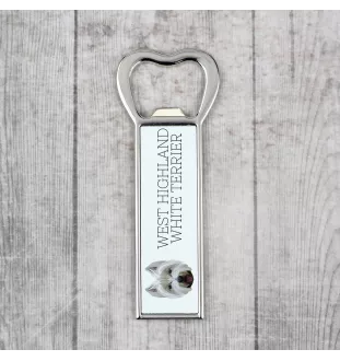 West Highland White Terrier, Westie - ouvre-bouteille avec une image et une inscription pour la bière Art-Dog