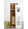 West Highland White Terrier, Westie - une boîte géométrique avec une photo et un texte pour le vin de la marque Art-Dog