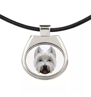 West Highland White Terrier, Westie - collier avec une photo et un motif géométrique de la marque Art-Dog