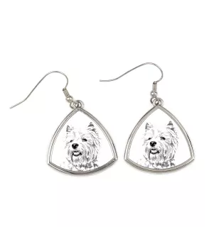 West Highland White Terrier, Westie - boucles d'oreilles avec chien, boucles d'oreilles pendantes avec photo, bijoux personnalisés avec impression de la marque Art-Dog