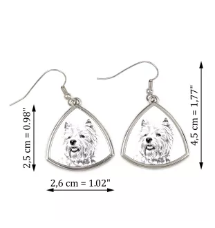 West Highland White Terrier, Weißer Hochlandterrier, Westie - Hund Ohrringe, hängende Ohrringe mit Bild, personalisierter Schmuck mit dem Aufdruck der Marke Art-Dog