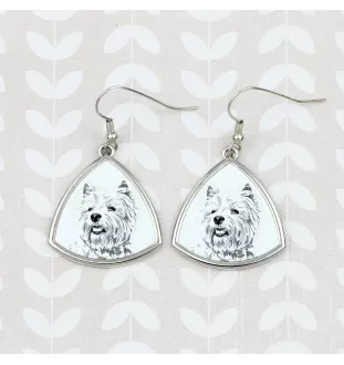 West Highland White Terrier, Westie - boucles d'oreilles avec chien, boucles d'oreilles pendantes avec photo, bijoux personnalisés avec impression de la marque Art-Dog