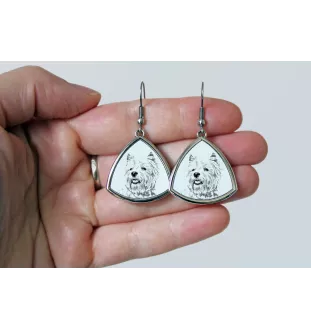 West Highland White Terrier, Weißer Hochlandterrier, Westie - Hund Ohrringe, hängende Ohrringe mit Bild, personalisierter Schmuck mit dem Aufdruck der Marke Art-Dog