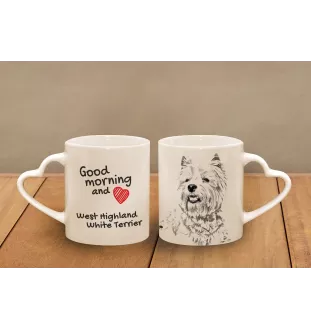 West Highland White Terrier, Westie, Westy - cup with a dog, adorable cup with a heart-shaped handle, universal gift from the Art-Dog brand