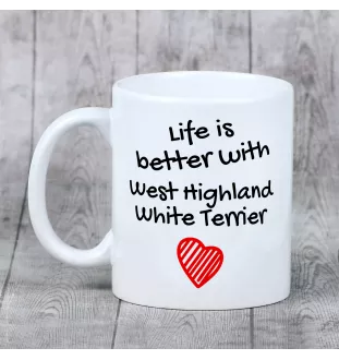 West Highland White Terrier, Weißer Hochlandterrier, Westie - Tasse mit Hund, Tasse mit Bild, personalisiertes Geschenk der Marke Art-Dog