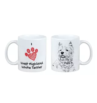 West Highland White Terrier, Westie - tasse avec chien, une tasse adorable avec une illustration, un cadeau avec votre photo de la marque Art-Dog